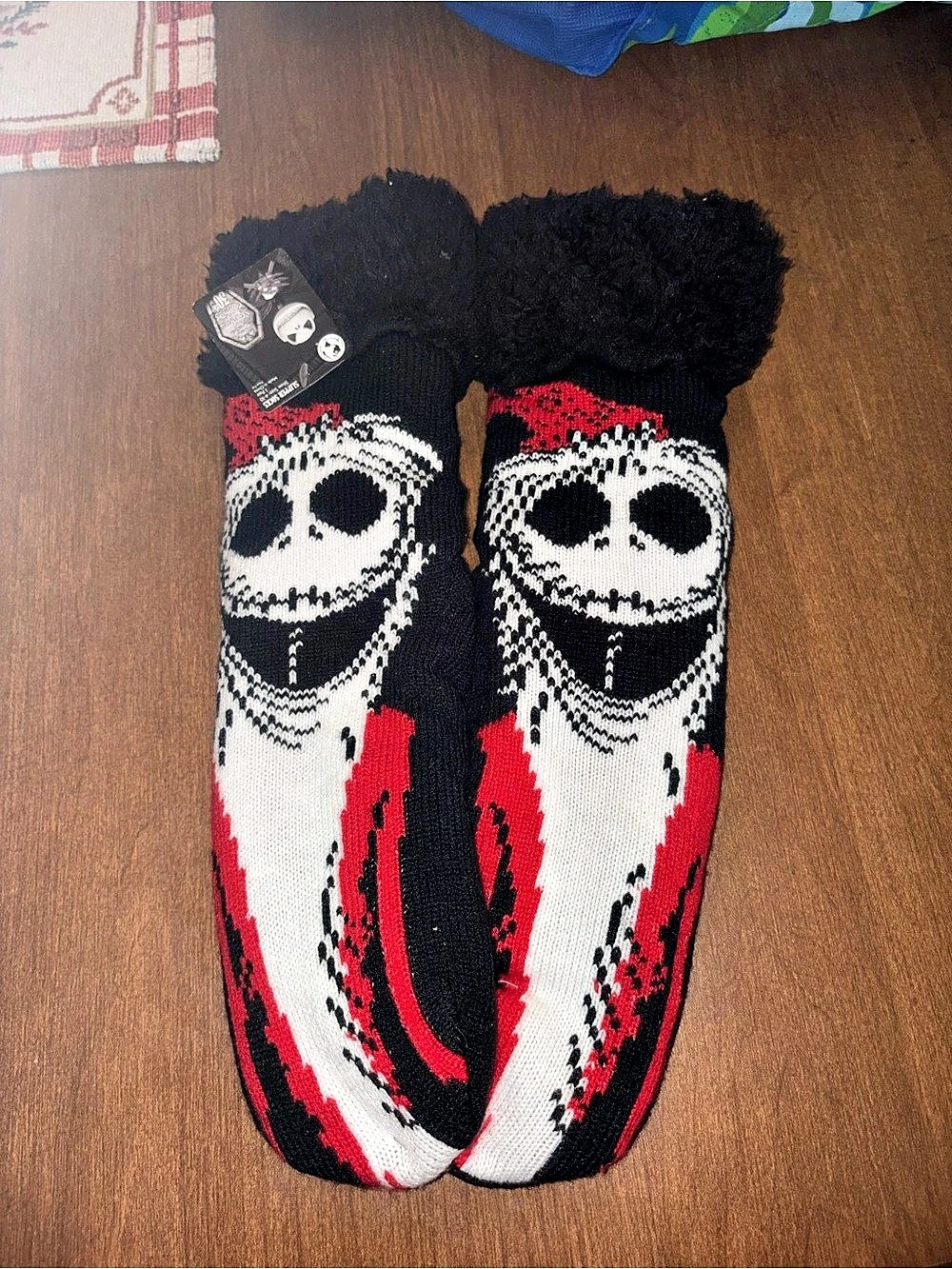 Disney The Nightmare Before Christmas Jack Skellington Fuzzy Slipper Socks